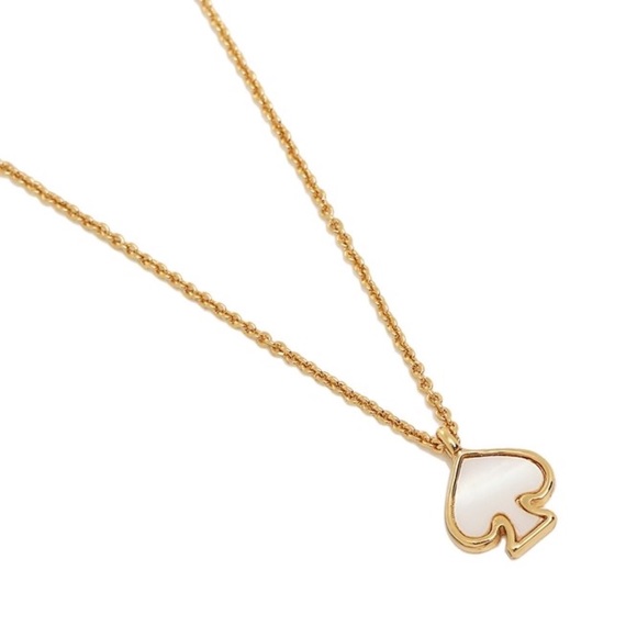 KATE SPADE • Mini Signature Spade Mother of Pearl Pendant Necklace - Picture 6 of 10